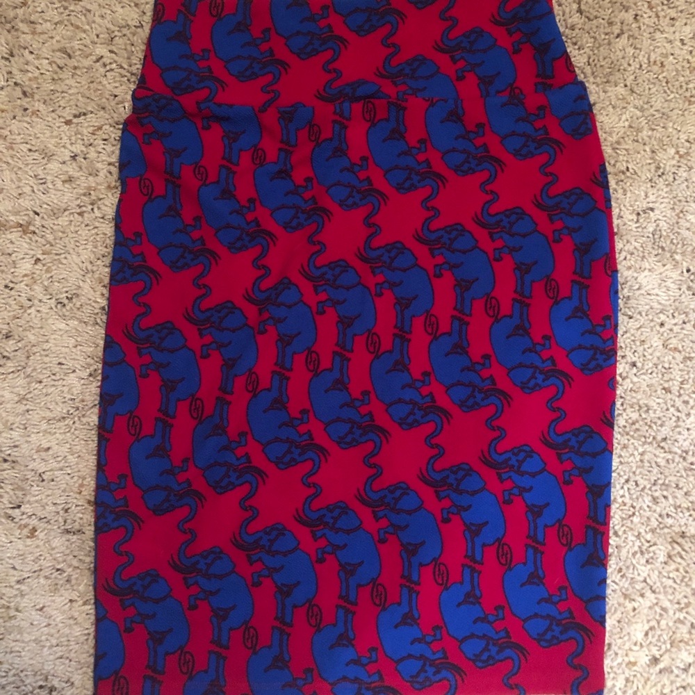 Lularoe elephant Cassie skirt with white top